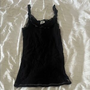 Victoria's Secret Black Lace Trim Top